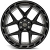 Set 4 24" 4PLAY 4P55 Black Brushed Face & Tinted Clear 24x12 6x5.5 6x135 -44mm