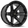 Set 4 22" 4PLAY 4P63 Black Brushed Face & Tinted Clear 22x12 6x5.5 6x135 -44mm
