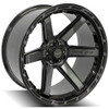 Set 4 22" 4PLAY 4P63 Black Brushed Face & Tinted Clear 22x12 6x5.5 6x135 -44mm
