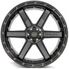 Set 4 20" 4PLAY 4P63 Black Brushed Face & Tinted Clear 20x10 6x5.5 6x135 -18mm