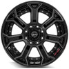 22" 4PLAY 4P70 Gloss Black Brushed Face & Tinted Clear 22x10 5x5 5x5.5 -24mm Rim