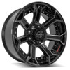 Set 4 22" 4PLAY 4P70 Black Brushed Face & Tinted Clear 22x10 5x5 5x5.5 -24mm Rim
