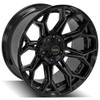Set 4 22" 4PLAY 4P83 Black Brushed Face & Tinted Clear 22x12 6x5.5 6x135 -44mm