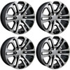 Set 4 20" OE Wheels CV99 Black Machined 20x9 Wheels 6x5.5 Rim 31mm For Chevy GMC