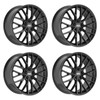 Set 4 19" Fondmetal Makhai Gloss Black 19x8.5 Wheels 5x112 25mm Rims