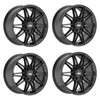 Set 4 20" Fondmetal Thoe Gloss Black 20x8 Wheels 5x112 26mm Rims