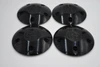 Set of 4 black RO center caps for 5x4.5 5x4.75 and 5x5 5 lug wheels with 14mm x 1.5 lug hardware and universal fitment for trucks and SUVs.