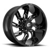 20" Fuel 1PC D747 Lockdown 20x10 Gloss Black Milled 6x5.5 Wheel -18mm Lifted Rim