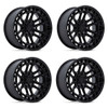 Set 4 17" Fuel FC874 Celsius Matte Black Gloss Black Lip 17x9 Wheels 6x135 -12mm