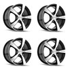 Set 4 16" Touren TR9 Gloss Black Machined 16x7 Wheels 5x105 5x108 Rims 42mm