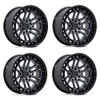 Set 4 20" Fuel FC874 Celsius Gunmetal Matte Black Lip 20x10 Wheels 6x5.5 -18mm