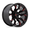 24" Fuel D823 Flame 24x12 5x5 -44mm Gloss Black Milled Candy Red Wheel For Jeep