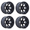 Set 4 17" Fuel FC873 Charger Black Brushed Face Dark Tint 17x9 6x5.5 -12mm Rims