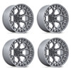 Set 4 17" Fuel 1PC FC873 Charger Platinum 17x9 Wheels 5x5 -12mm Lifted Rims