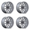Set 4 22" Fuel Flux 22x12 5x5 -44mm Platinum Wheels Lifted For Jeep Truck Rims