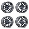 Set 4 20" Fuel FC403 Burn Gloss Black Brushed Gray Tint Face & Lip 20x9 5x5 1mm