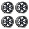 Set 4 20" Fuel FC402 Catalyst Black Brushed Gray Tint Face & Lip 20x9 6x135 20mm
