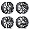 Set 4 20" Asanti Black AB047 Imperator Black Machined SS Lip 20x9 5x4.5 35mm Rim