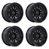 Set 4 17" Black Rhino BR021 Mondo Black Gloss Black Lip 17x8.5 6x5.5 -10mm Rims