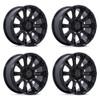 Set 4 17" Black Rhino BR020 Diamondback Matte Black 17x9 Wheels 6x5.5 -12mm Rims