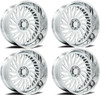 Set 4 24" Axe Wheels AF10 Forged (Left) Fully Polished 24x12 Wheels 8x180 -44mm