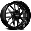 20" Axe Wheels BTO-3 Gloss Black Milled 20x9 Wheel 6x135 6x5.5 0mm Truck Suv Rim