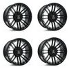 Set 4 20" Axe Wheels Thanos Satin Black 20x10 6x135 6x5.5 -10mm Lifted Rims