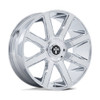 Set 4 24" DUB 1PC DC273 Pull Chrome 24x9 Wheels 5x115 5x120 38mm Rims