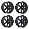 Set 4 24" DUB 1PC DC273 Pull Gloss Black 24x10 Wheels 5x115 5x120 15mm Rims