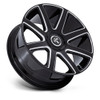 Set 4 24" DUB DC273 Pull Gloss Black Milled 24x9 Wheels 5x115 5x120 38mm Rims