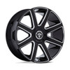Set 4 24" DUB DC273 Pull Gloss Black Milled 24x9 Wheels 5x115 5x120 15mm Rims