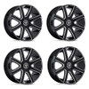Set 4 24" DUB DC273 Pull Gloss Black Milled 24x10 Wheels 5x115 5x120 15mm Rims