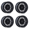 Set 4 20" KMC KM552 IMS Matte Black Gloss Black Lip 20x9 Wheels 8x180 18mm Rims