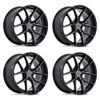 Set 4 24" Niche NC279 Prodigy 5 Gloss Black Dark Tinted Clear 24x10 5x130 20mm