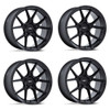 Set 4 20" Rotiform RC199 KPR Satin Black 20x10 Wheels 5x112 35mm Rims