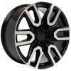20" OE Wheels CV36 Black Machined 20x9 Wheel 6x5.5 Rim 24mm For Chevy GMC
