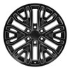 20" OE Wheels CV37 Black w/ Milled Edge 20x9 Wheel 6x5.5 Rim 28mm For Chevy GMC
