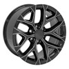 26" OE Wheels CV98B Black w Milled Edge 26x10 Wheel 6x5.5 Rim 24mm For Chevy GMC