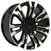 Set 4 24" OE Wheels CV43B Black Machined 24x10 Wheels 6x5.5 Rims 24mm For Chevy