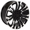 Set 4 24" OE Wheels CV43B Black Machined 24x10 Wheels 6x5.5 Rims 24mm For Chevy