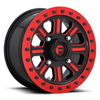 Fuel UTV D911 Hardline Beadlock 15x7 4x156 Black Red Tinted Clear Wheel 15" 38mm