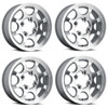 Set 4 15" Vision ATV 351 Flow Machined 15x6 Wheels 4x136 25.6mm Rims