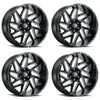 Set 4 20" Vision Off Road 361 Gloss Black Milled Spoke 20x9 Wheels 6x5.5 12mm