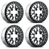 Set 4 15" Vision ATV 346 Storm Gloss Black Milled Spoke 15x7 Wheels 4x136 38mm