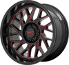 Moto Metal MO805 20x10 8x6.5 Gloss Black Milled Red Tint Wheel 20" -18mm