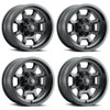 Set 4 14" Vision ATV 415 Bomb Matte Black 14x7 Wheels 4x115 2.5mm Rims