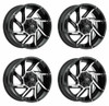 Set 4 20" Vision Off Road 422 Gloss Black Machined Face 20x9 Wheels 8x170 -51mm