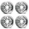 Set 4 17" Vision Beadlock 398BL Machined 17x9.5 Wheels 5x4.5 (5x114.3) -44mm Rim
