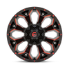 22" Fuel D787 Assault 22x10 6x135 6x5.5 Matte Black Red Milled Wheel -18mm Rim
