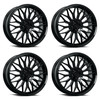 Set 4 17" Katana Wheels KR05  17x7.5 5x100 5x4.5 40mm Glossy Black Racing Rims